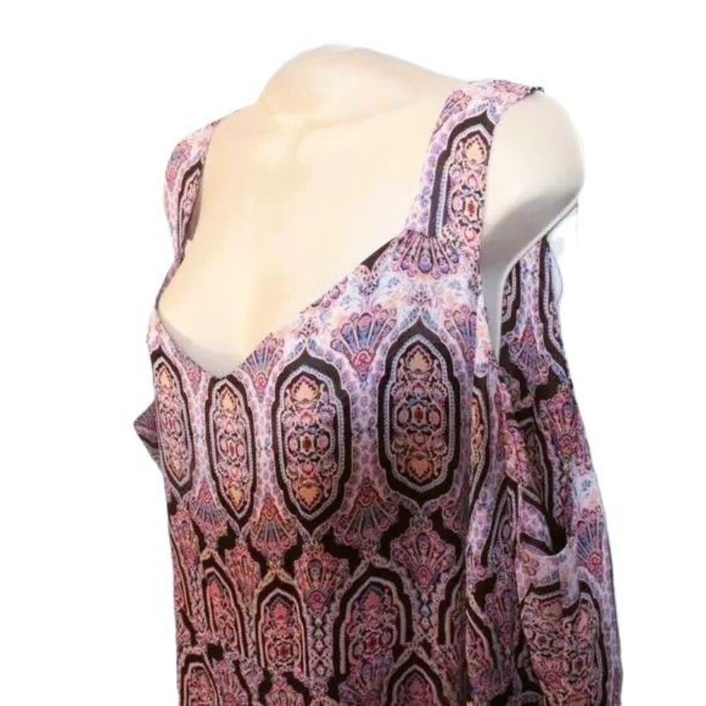 Catherines Womens Plus Midi Asymmetrical Sleeveless Floral Chiffon Dress Size 3X - Picture 5 of 13